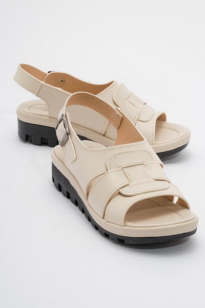 Ccway Beige Colored Women's Daily Sandals