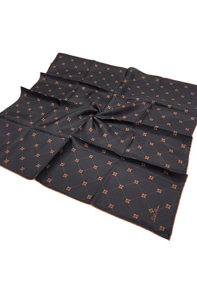 Silk Home Μεταξωτό Φουλάρι Twill - 11392-24 Μαύρο Χάλκινο
