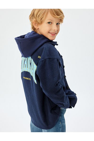 Koton Langärmlige Hemdjacke – Taschendetail mit Klappe, Knopfleiste