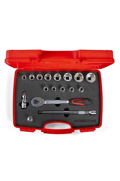 İzeltaş 1113002017 Set de șuruburi cu șase colțuri 1/2, 17 bucăți