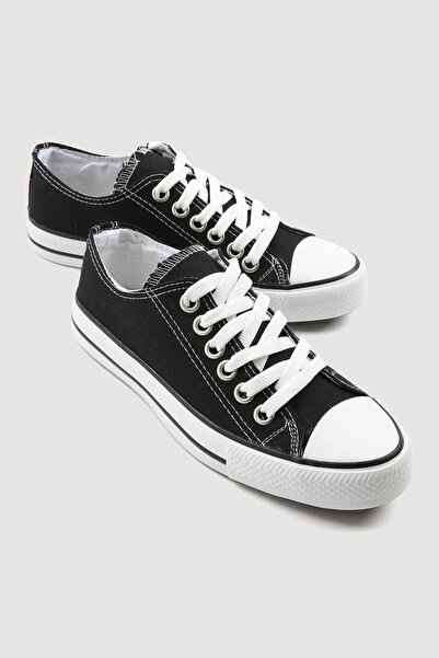 Ccway Women's Linen Sneakers Black White