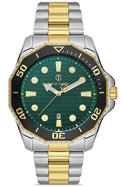 DAVID GUNER Erkek Kol Saati Yeşil DG-8394GA-D10 Çelik Kordon Quartz Mekanizma...