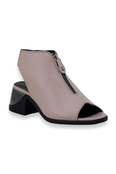 ALBİNİ Albini 10378 Genuine Leather Women's Daily Sandals-mink