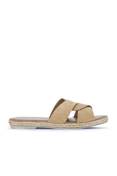 Bueno Shoes Γυναικείες φλατ παντόφλες Alf Suede - Tan Light 01wa7200