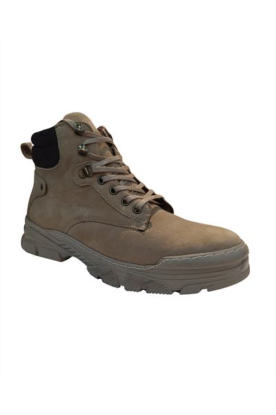 M.P. Μ.Π. 232-4254 Mr Men's Sand Nubuck Δερμάτινες μπότες με φερμουάρ