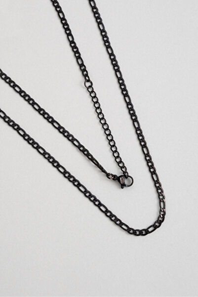 So CHIC... Klasik Siyah Rodyum Kaplama Çelik Erkek Kolye
