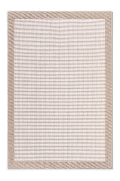 Halımax Crea Halı Andora AS05 Krem Bej Bordürlü Hasır Dokulu Sisal Çerçeveli Halı