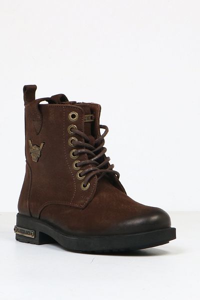 Hammer Jack Γνήσιες δερμάτινες καφέ πλυμένες μπότες Nubuck για αγόρια