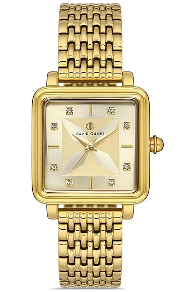 DAVID GUNER Steel Gold Color Women's Gold Wrist Watch Model Dg-8471La-B4