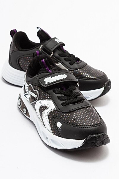 Ccway Dečije sportske patike u obliku srca CRNO-SREBRNE