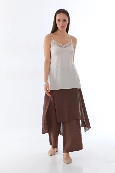 Bohem Stil İTALYAN HAM KETEN PANTOLON ETEK