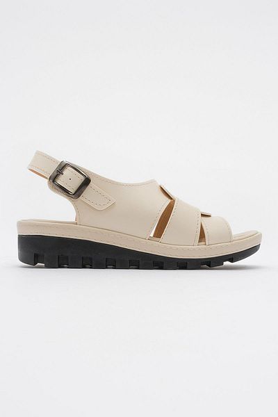 Ccway Beige Colored Women's Daily Sandals
