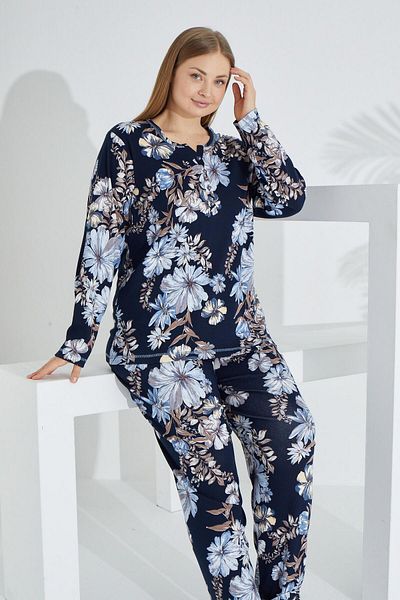 Etoile 100% Cotton Long Sleeve Large Size Women's Pajamas Set 98904