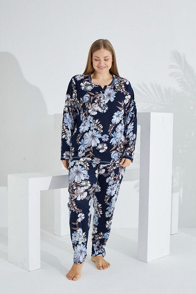 Etoile 100% Cotton Long Sleeve Large Size Women's Pajamas Set 98904