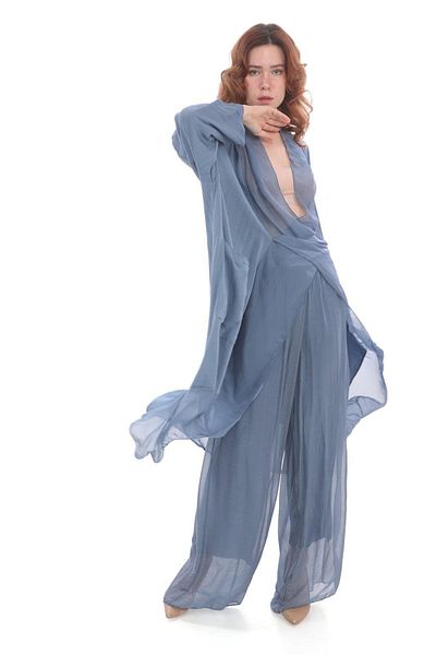 Bohem Stil Caftan și bluză oversize din mătase italiană