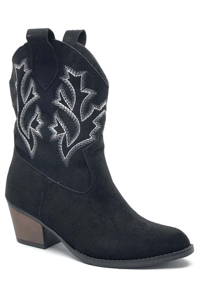 KOCAMANLAR Cizme scurte Asian Western Cizme scurte dama Cowboy BLACK-SUEDE