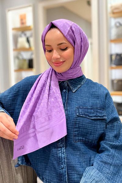 Armine Lilac Trend Diamond Shawl 6 - Jacquard de bumbac - 4822