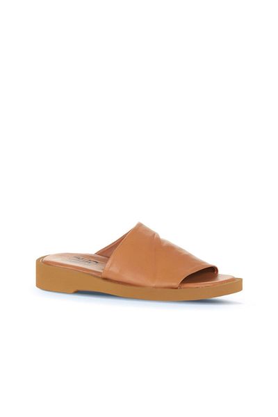 Bueno Shoes Γυναικείες δερμάτινες φλατ παντόφλες - 01wy2902