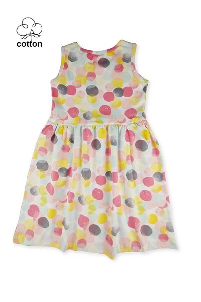 difa kids Rochie de vară fetiță - model geometric și detaliu fundă