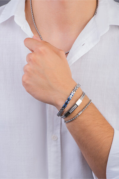 So CHIC GENT Metalik Örgü Stili Erkek Zincir Bileklik