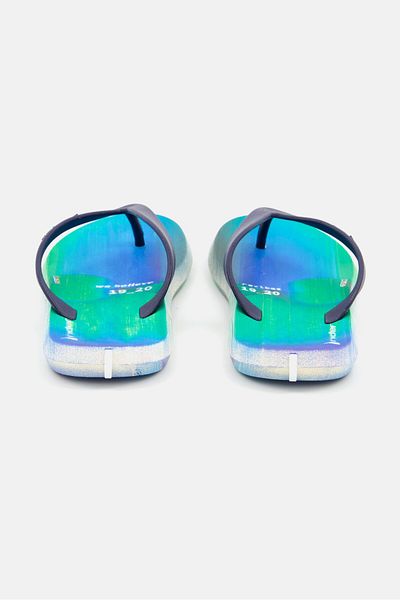 Rider Kid Boys Slip On Printed Flip Flop, Blue/Green