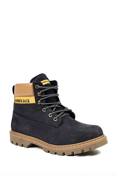 Hammer Jack Genuine Leather Navy Blue Nubuck Men's Boots