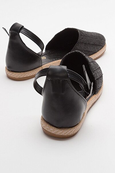 Ccway Espadrille Women's Sandals Black Straw