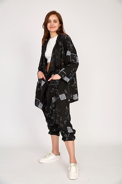 Bohem Stil Boho Salwar Trousers Asymmetrical Jacket Set
