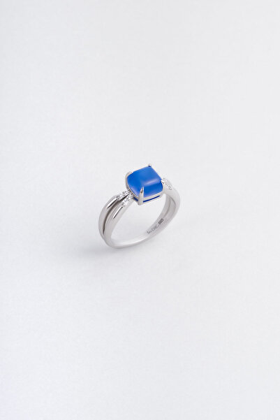 So CHIC... Safir Gecesi 18 Ayar Beyaz Altın Kaplama Gümüş Tasarım Yüzük