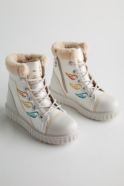 Ccway Παιδικά Μποτάκια Lace-Up 26-30 Λευκά