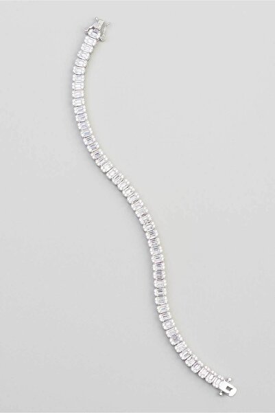 So CHIC... 18 Ayar Beyaz Altın Kaplama Gümüş Baget Bileklik