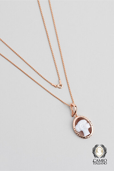 So CHIC... Cameo Italiano 18 Ayar Rose Altn Kaplama 50 Cm Gümüş Madalyon Kolye