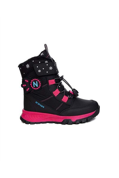 N Drops N'Drops Ft Παιδικά Μαύρα-Φούξια Snow Boots