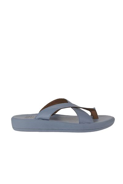 Bueno Shoes Flip-flops din piele albastră pentru femei - 01wy2308