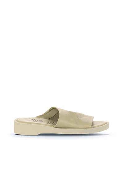 Bueno Shoes 01wy2902 Μοντέλο Χακί Δερμάτινες Γυναικείες Επίπεδες Παντόφλες