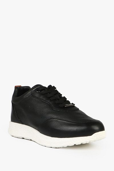 Hammer Jack Genuine Leather Black White Makela Men's Shoes