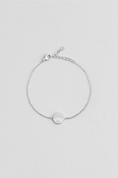 So CHIC... Minimal Tasarım 18 Ayar Beyaz Altın Kaplama 19 Cm Gümüş Bileklik