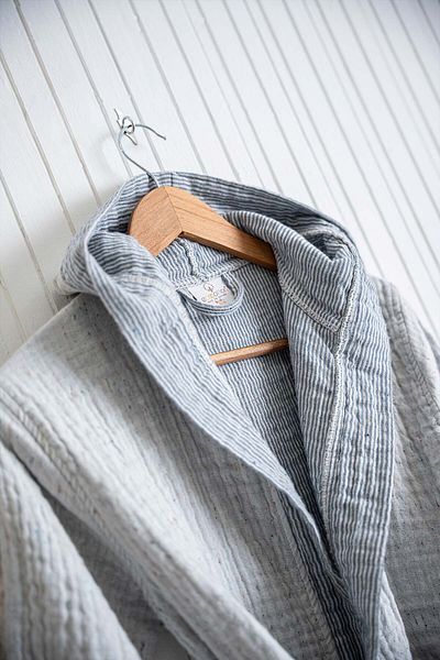 Ecocotton Melinda Navy Blue Children's Bathrobe - 100% Organic Cotton Muslin Woven