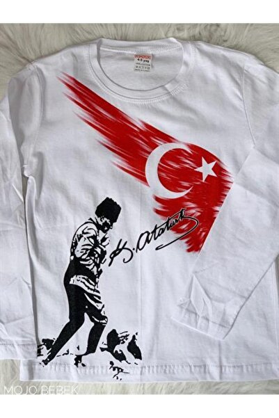 Mojo Bebek تي شيرت أتاتورك كوكاتيبي مطبوع بأكمام طويلة للجنسين
