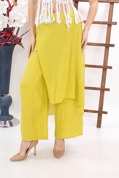 Bohem Stil Italian Raw Linen Trouser Skirt