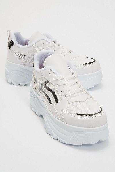 Ccway White Black Women's Sneakers - Lace-up