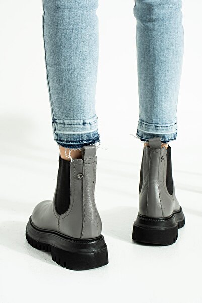 Hammer Jack Diana Hakiki Deri Gri Nice Outdoor Kadın Bot