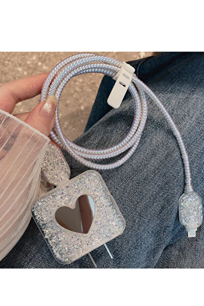 KVK PRİVACY 18W/20W/25W Uyumlu Şarj Kılıfı – Örme Kablo Toparlayıcı, Kablo Ko...