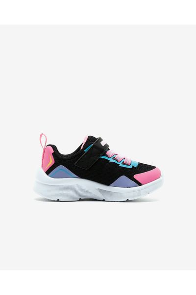 SKECHERS Microspec Bright Retros - Little Girl's Black Sneakers 302348 N Bkmt