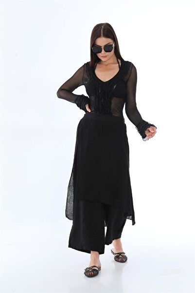 Bohem Stil İTALYAN HAM KETEN PANTOLON ETEK