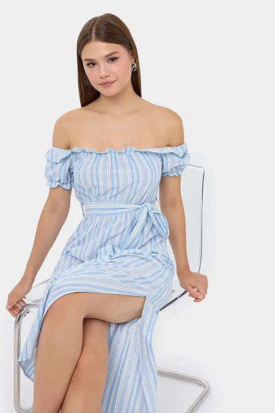 Hiccup Rochie maxi cu dungi cu umeri