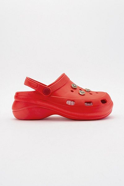 Ccway Thick Sole Women's Sabo Slippers with Accessories Red