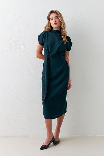 Setre Rochie de lungime midi cu croială relaxată, cu detaliu verde în talie