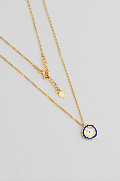 So CHIC... Horus un Gözü 18 Ayar Sarı Altın Kaplama 45 Cm Gümüş Nazar Kolye