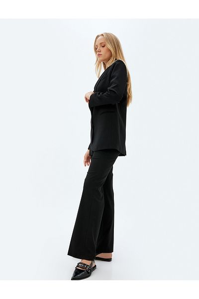 Koton Standard Waist Loose Straight Leg Fabric Trousers